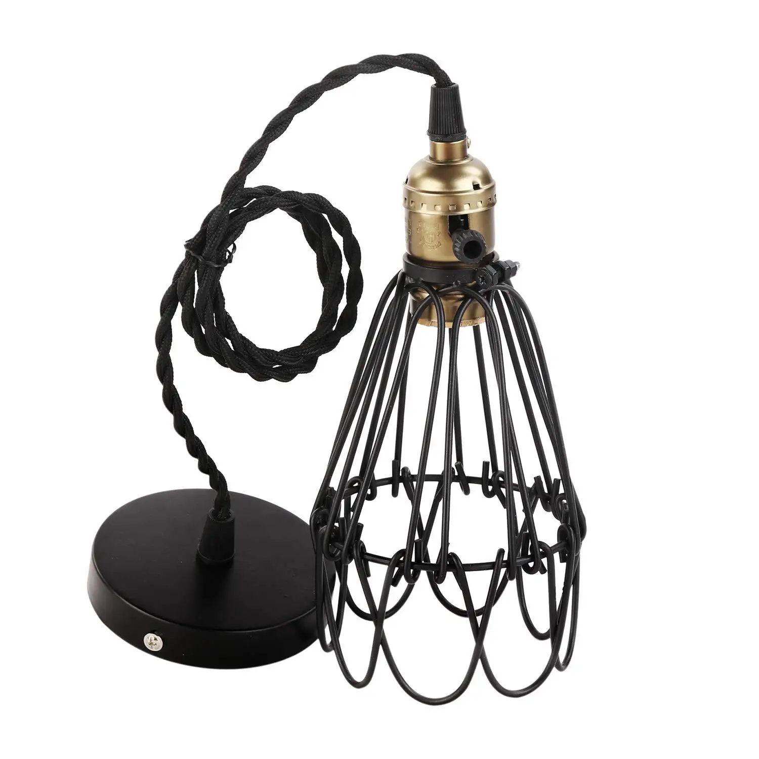 Black  Pendant Light LED Fashion Vintage Wire Lamp Cage DIY Lampshade Industrial - £185.20 GBP