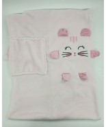 Rene Rofe Pink Kitty Cat w Pocket Baby Blanket Travel Plush Pillow Secur... - $361.56 MXN