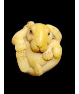 Vintage Japanese Ojime Bead Rabbit Hand Carved Signed Zodiac Showa Era - €127,22 EUR