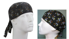 Pirate Skull Swords Eye Patch Biker Do Rag Fitted Tied Bandana Head Cap Doo Du - £7.98 GBP