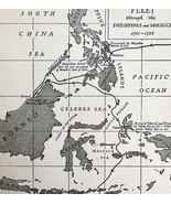 Map 1942 Magellan&#39;s Route c1521-22 5.5 x 9&quot; Expedition History Ephemera ... - $371.88 MXN
