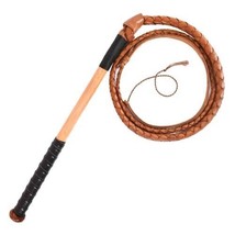 Leather Stock Whip, 7ft Australian Bullwhip with 18inches Long Fine Wood Handle - £147.42 GBP