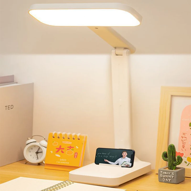 LED Desk Lamp 3 Levels Dimmable Touch Night Light USB Rechargeable Eye - $12.41