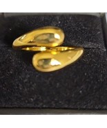 water drop design fitted gold ring - £6.05 GBP