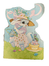 Vintage Easter Decorations Bunny and grasshopper Die Cuts signed R.Grist  - $19.77