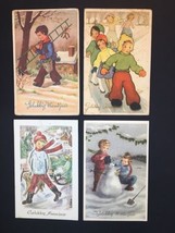 Vintage Dutch Happy New Year Holiday PC Lot 1950s Children Kids Child Theme - £7.99 GBP