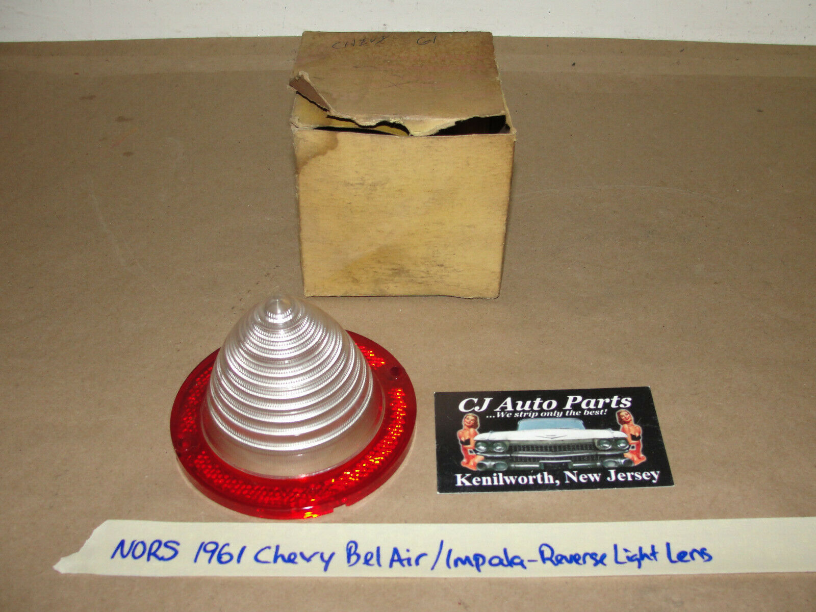 NOS/NORS 1961 CHEVY BEL AIR IMPALA BISCAYNE REVERSE BACK UP LIGHT LENS - £23.48 GBP