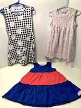 Flowersak Ruffle Girl &amp; Wonder Nation Set of 3 Size 6 Sleeveless Dresses - £19.50 GBP