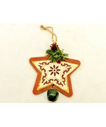 Rustic Star Pressboard Christmas Ornament, Jingle Bell, Pine Cone, Holly... - £11.70 GBP