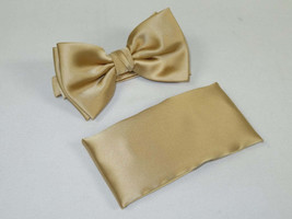 Men's Satin Silky Bow Tie Hankie by J.Valintin Collection #Bow Champaign image 2