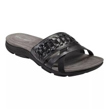 Easy Spirit Women Braided Slide Sandals Linley3 Size US 8.5M Black Faux Leather - £27.47 GBP