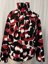 Chico’s Abstract Pinwheel Corsey Victory Red Jacket Size 3 / 16 Large NWT - £62.51 GBP