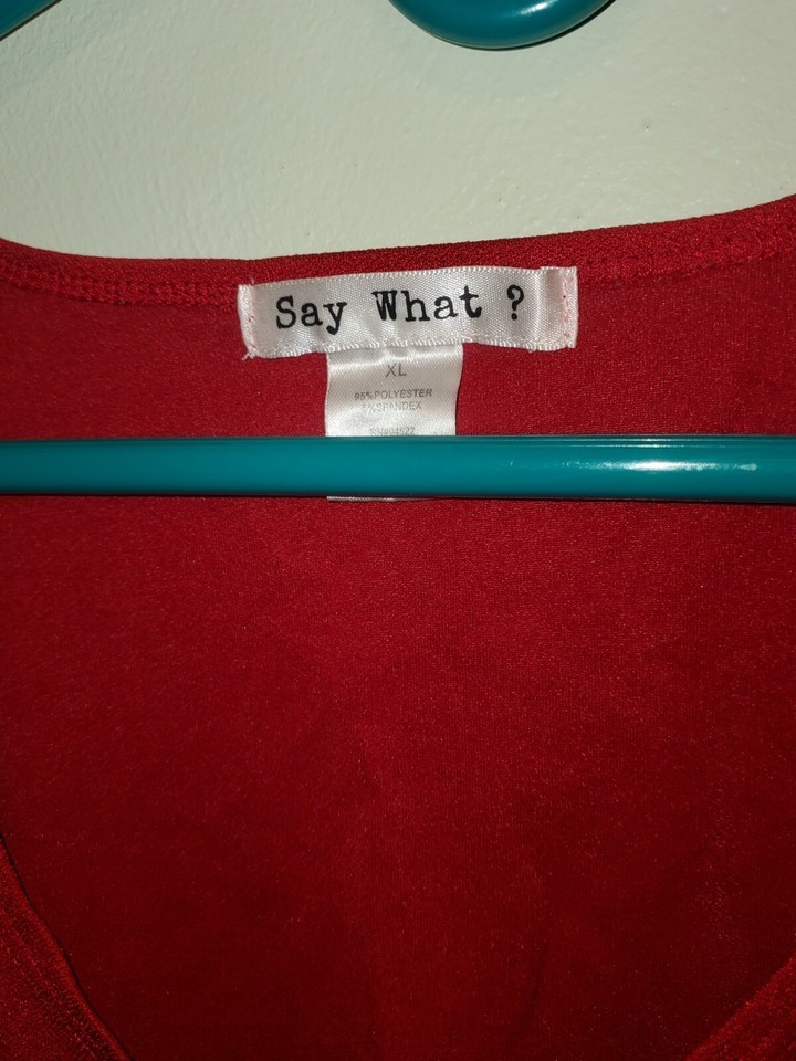 Say What? Polyester Floral Pattern Crop Top, Red, Women's Size XL Item image 2
