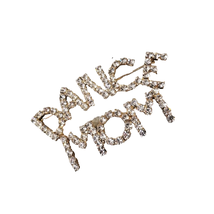 Large Enamel Rhinestone Dance Mom Ballet Brooch Pin Silver Pageant - $14.54