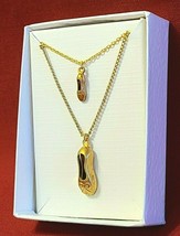 SET of 2 Gold Necklaces w BALLET SLIPPER Pendants ~ for CHILD &amp; 18&quot; DOLL - $13.85