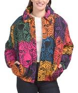 new FARM Rio Midnight Leopards Quilted Reversible Puffer Jacket Large - £143.58 GBP