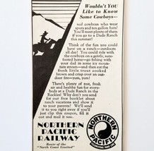 1929 Northern Pacific Railways Dude Ranch Advertisement  Railroad Ephemera  - £30.91 GBP