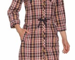 Bench UK Plaid Navy Yellow Red Cocoa Tunic Cotton Poly Dress w Hood NWT - $44.24