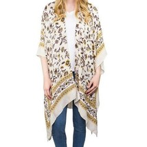 Time and Tru ~ Beige Floral ~  Layering Piece ~ Kimono ~ Small/Medium (S-M) - $22.44