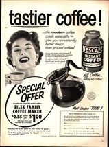 1954 Silex Family Coffee Maker Nescafe Instant Flavor Vintage Print Ad B3 - $24.11