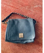 Tory Burch Blue Louisa Messenger Gold Metal Straps Crossbody Bag Purse - $2,816.16 MXN