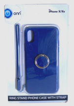 Onn Ring Stand Phone Case Fits iPhone X/XS Blue Strap Sealed - £5.39 GBP