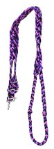 Horse Roping Knotted Tack Western Barrel Reins Nylon Braided Pink Purple... - $17.81