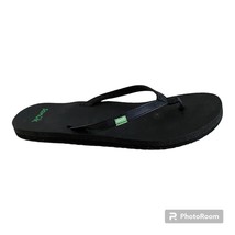 Sanuk Flip Flops Womens 10 Black Yoga Joy Solid Flat Slip On Sandals - £11.80 GBP