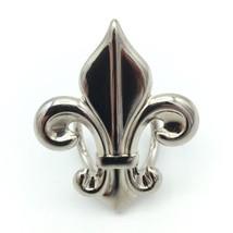 FLEUR DE LIS silver-tone vintage scarf ring holder - New Orleans souvenir - $13.00