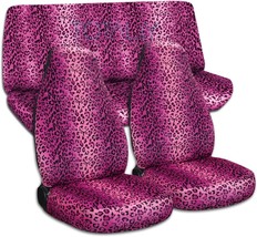 Fits Jeep wrangler YJ-TJ-LJ 87-06  Pink Leopard seat covers for front and rear - £110.12 GBP