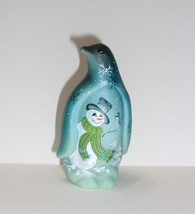 Fenton Glass Friendly Snowman Bluebird Penguin Figurine Ltd Ed #12/29 M Kibbe - £138.09 GBP