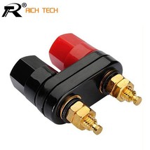 Red Black Connector Amplifier Terminal Binding Post Banana Speaker Plug ... - £23.42 GBP
