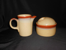 Mikasa Potters Country Cabin Creamer &amp; Sugar Bowl Vintage 1978-1988 - $24.75