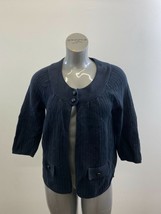 Croft &amp; Barrow Women&#39;s Open Front Cardigan Sweater Size Large Blue 3/4 S... - $11.87