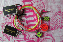 Juicy Couture Girl Bracelet or Hair Tie 4 Elastic Bands with Charms New - £17.40 GBP