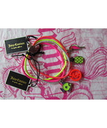 Juicy Couture Girl Bracelet or Hair Tie 4 Elastic Bands with Charms New - $29.78 CAD