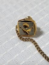 Vintage Bowler Tie Tac Bowling Tie Pin with chain mid Century Necktie Ac... - $14.99 CAD