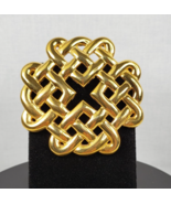 Vintage 1980&#39;s Large Braided Endless Knot Gold Tone Metal Broach Pin Uns... - $527.60 MXN