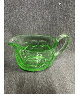 Jeannette Glass Co. Vintage Cubest Green Creamer Pitcher Excellent Condi... - £6.79 GBP