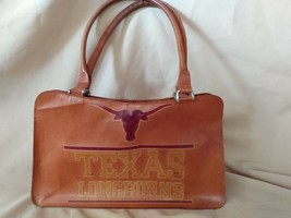 Texas Longhorns Leather Purse 12&quot; x 9&quot; 2 Handles Snap Closure - $26.65