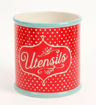 Pioneer Woman ~ Flea Market ~ RED POLKA DOT ~ Stoneware ~ Utensil Holder... - $653.94 MXN