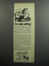 1952 Ac&#39;cent MSG Ad - It&#39;s really nothing, says Mom when the family brags - £14.78 GBP