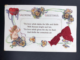 Valentine’s Day Greetings Card Antique Postcard 1917 - $15.95