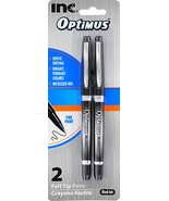 2 fine POiNT BLACK Felt TiP Optimus MARKERS permanent magic marker ink p... - $23.11