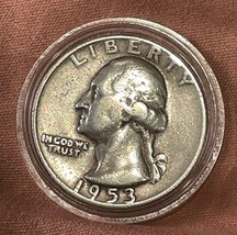1953-D Washington Silver 25c Quarter - B6199 - £12.55 GBP