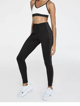 Victoria&#39;s Secret Pink Logo Skinny Track Pants Black medium tape logo - £30.00 GBP