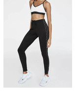 Victoria&#39;s Secret Pink Logo Skinny Track Pants Black medium tape logo - £29.72 GBP