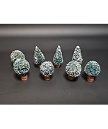 8 Miniature Bottle Brush Flocked Christmas Village Trees Frosted Snow Wo... - $283.93 MXN