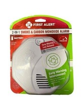 NEW First Alert 2 In 1 Smoke &amp; Carbon Monoxide Alarm Detector Battery SM... - $39.39