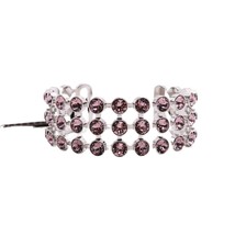 Rebecca Bangle With 3 Rows of Small Round Lavender Crystals - £257.85 GBP
